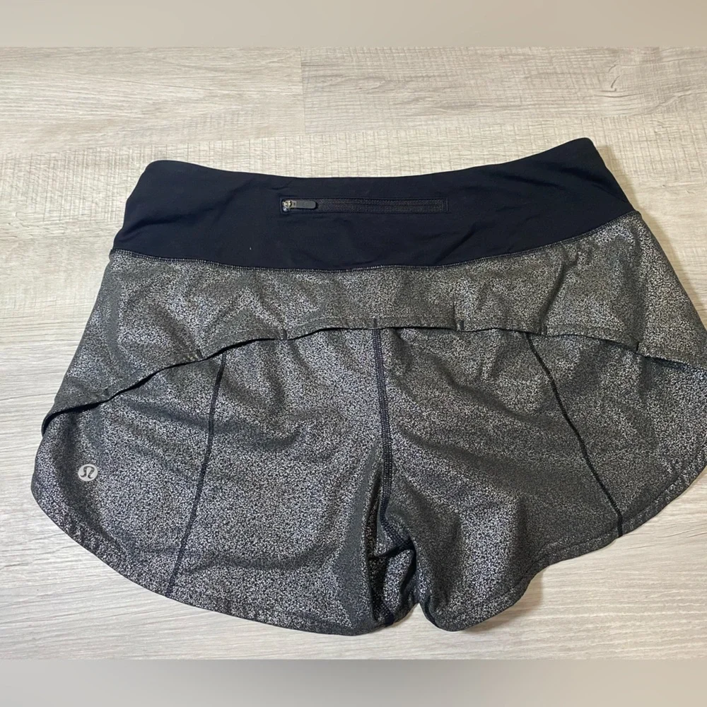 lululemon athletica Women's Black and Silver Athletic Shorts